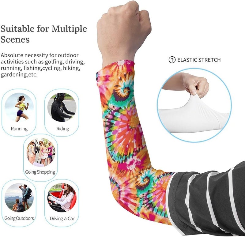 QiErDesign Marble Sports Compression Arm Sleeves for Men & Women - Youth Arm Sleeve Baseball Volleyball Sleeves & Basketball Sleeve - Image 2